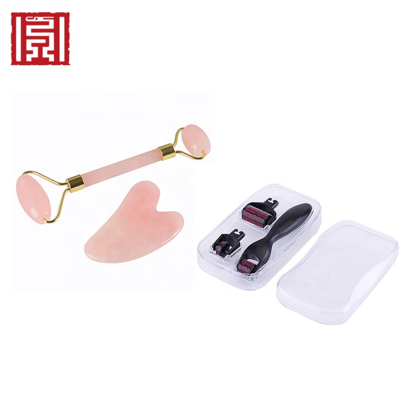 Customize Get 3 in 1 Derma Roller Dermaroller and 3D Skin Roller Facial Stick Guasha Massager