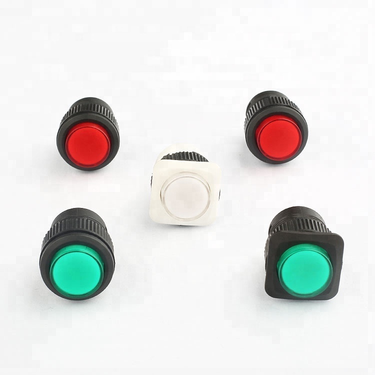 plastic green light on off led momentary latching mini push button switch