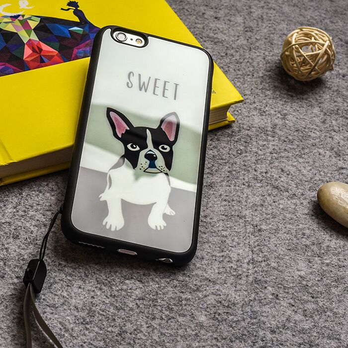 French Bulldog Mirror Soft Silicone Protective Smartphone Case for iPhone 5 6 6s plus