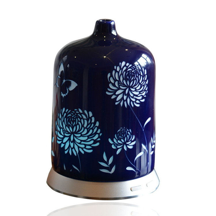 Wholesale Aromatherapy 100ml Ceramic China flower stype electric Ultrasonic Essential oil Diffuser for Yoga