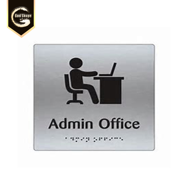 Acrylic Braille Sign Factory Metal Door Name Plate Restroom Toilet Signage Door Office Sign