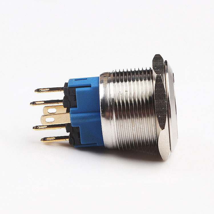 manufacturer ip67 self-locking mechanical ring indicator 6 pin metal push button switch