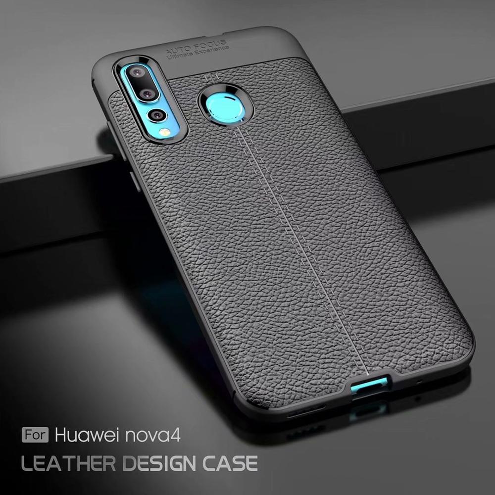 Hot Sell Litchi pattern Soft Tpu case for Huawei Nova 4
