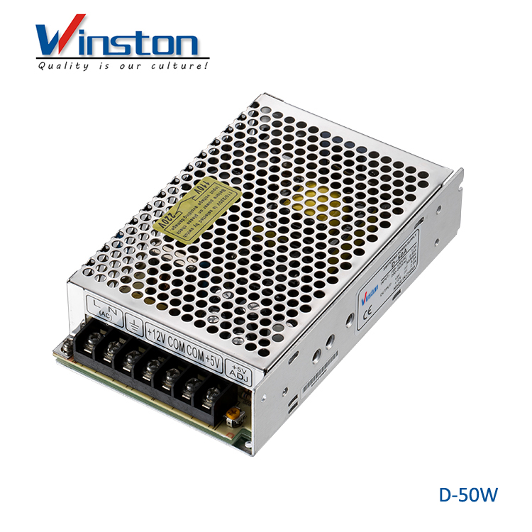 WINSTON D- 50W Dual 0-6A 12V 24V 5V CCTV Switching Power Supply