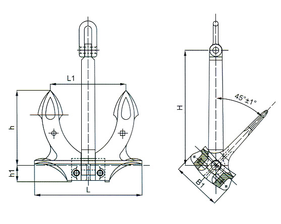 JV-10 Marine Anchor Hall Anchor Type A B C for Sale