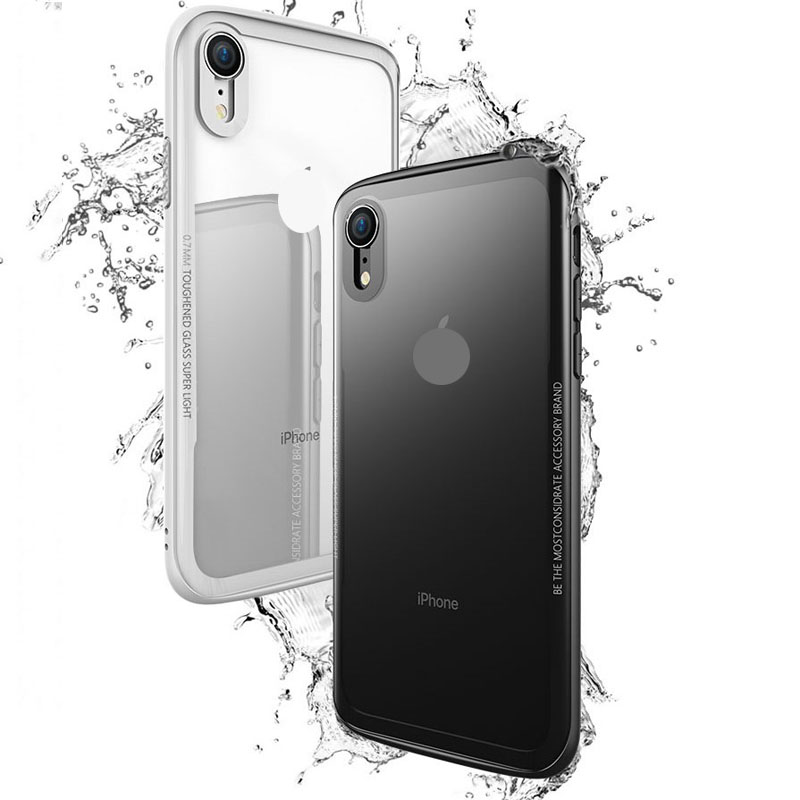 2019 Newest shockproof tpu frame tempered glass back cover mobile phone case For iphone XR