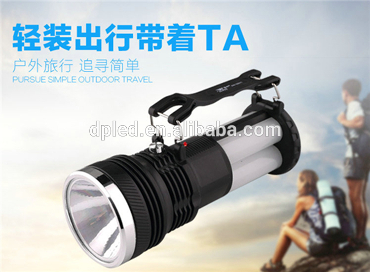 Solar rechargeable portable torch flashlight with side lights 2881t