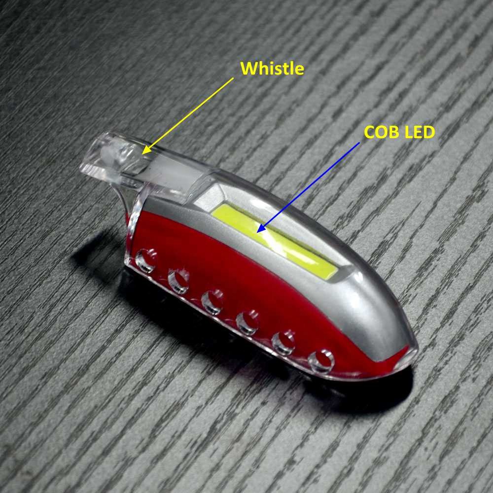 COB Whistle Light High Brightness LED Lamp Portable Survival Whistle With Emergency Lighting, Camping, Hiking, Outdoor activity