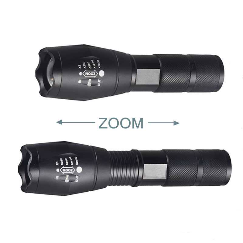 Promotion Bright 5 Modes led flashlight Zoomable T6 LED 18650 Flashlight Focus Torch