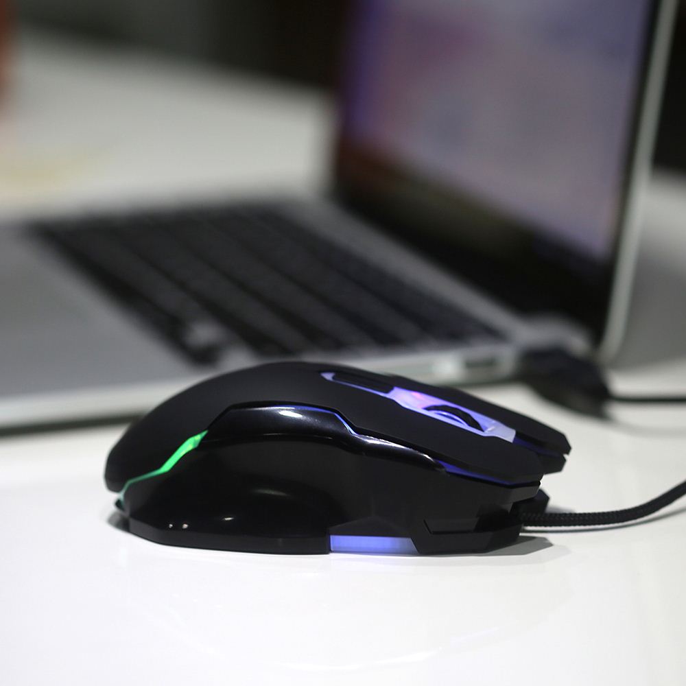 EleMouse Ergonomic Professional Gaming Mouse Mice Adjustable 2400 DPI Breathing LED Light 6 Buttons for Mac Laptop PC Computer