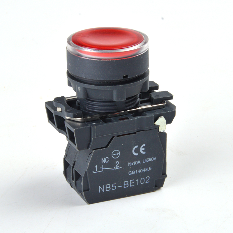 22mm Waterproof illuminated LED Round Push Button Switch with Neon light SB5(LA68S XB5) -AW33B5 1NO 1 NC AC DC24V/AC220V