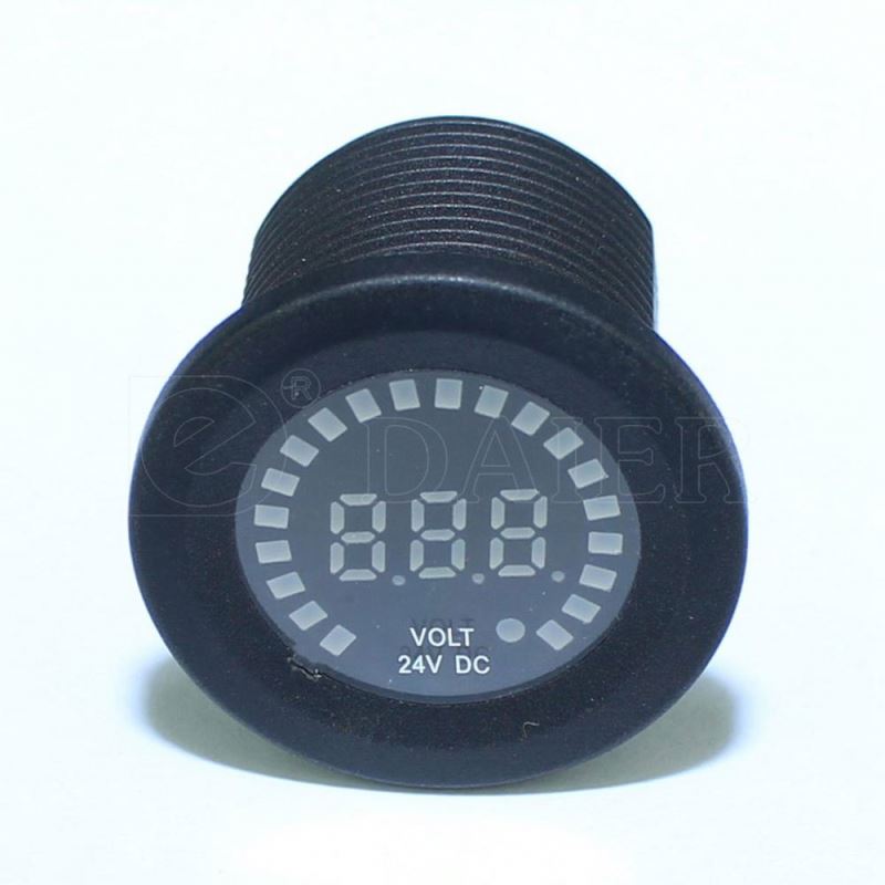 Mini Automotive Marine Colorful Screen Digital Voltmeter With LED