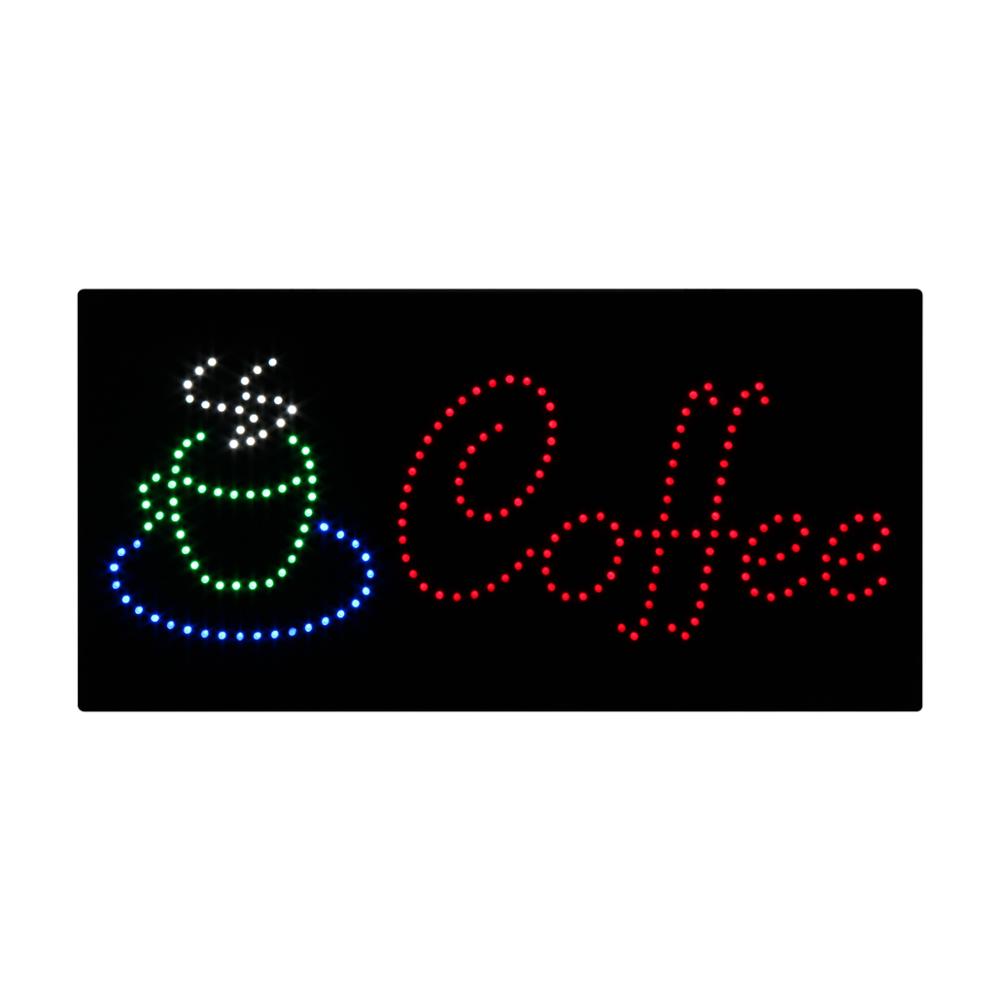 Hidly 12x24 Inches Coffee LED Sign Super Bright Electric Advertising Display Board for Coffee Cafe Shop