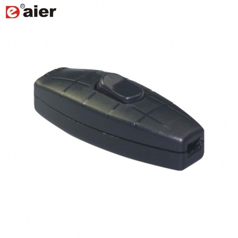 6A 125VAC Black SPST ON OFF Lamp Inline Switch