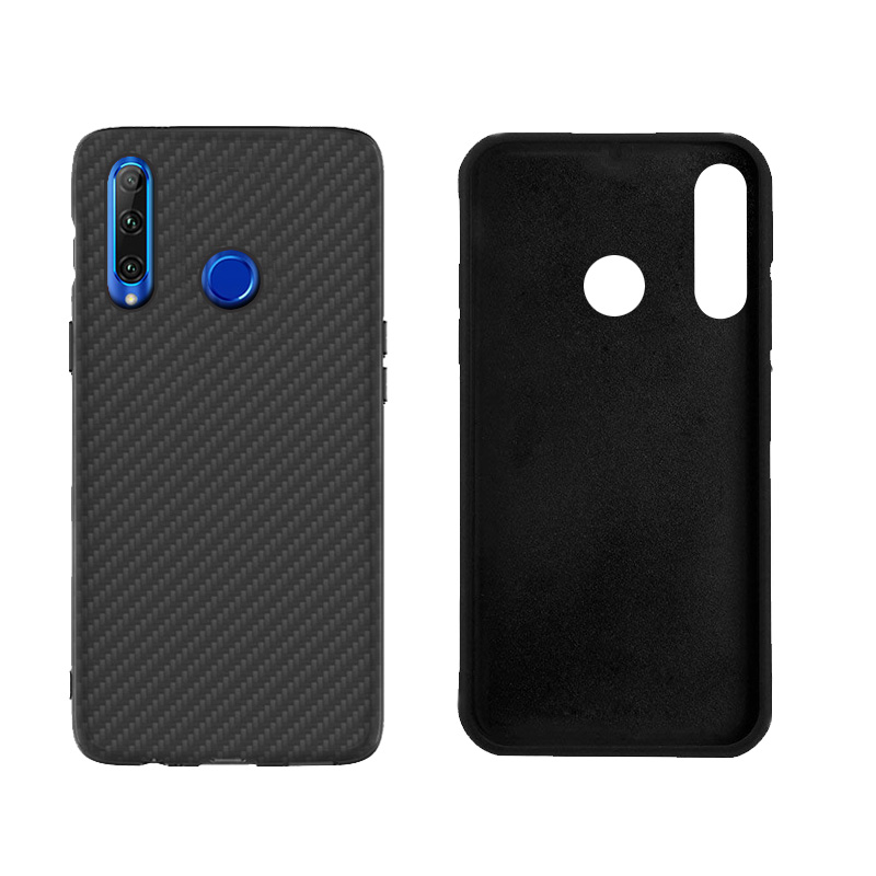 Premium Carbon Fiber  Case Full Sides Protective Shell Back shockproof Cover Design For Huawei honor 20i