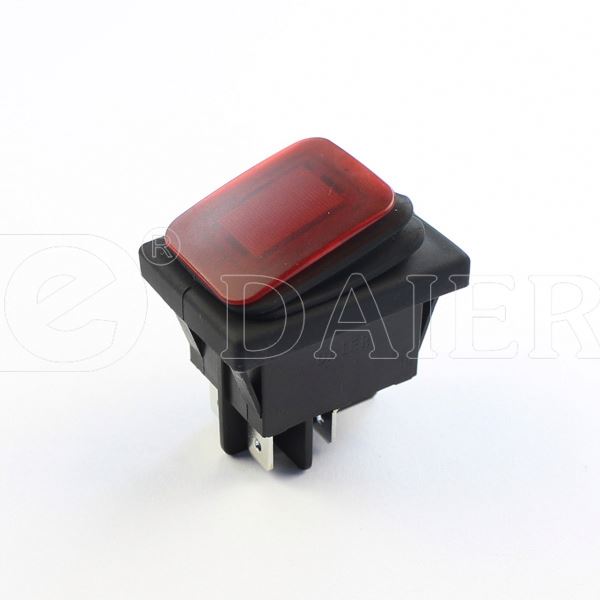 Double Pole Single Pole ON OFF 2 Way White Rocker Switches 16A With 24V LED