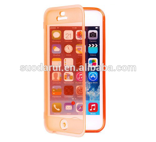 Side Flip Full Cover TPU Case Clear Case for iPhone 6