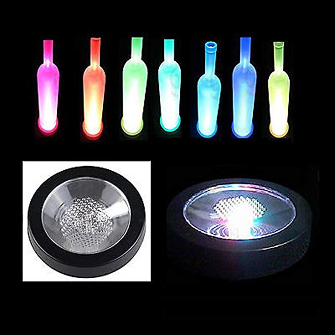 Slingifts LED Coaster Round Shape Colorful Light Up Beer Wine Glass Drinking Bottle Cup Luminous Mat Home Party Club Bar Supply