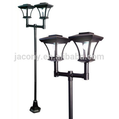 2-in-1 Super Bright 1.8M Twin Heads Outdoor Solar LED Street Post Lamp (JL-8573B)