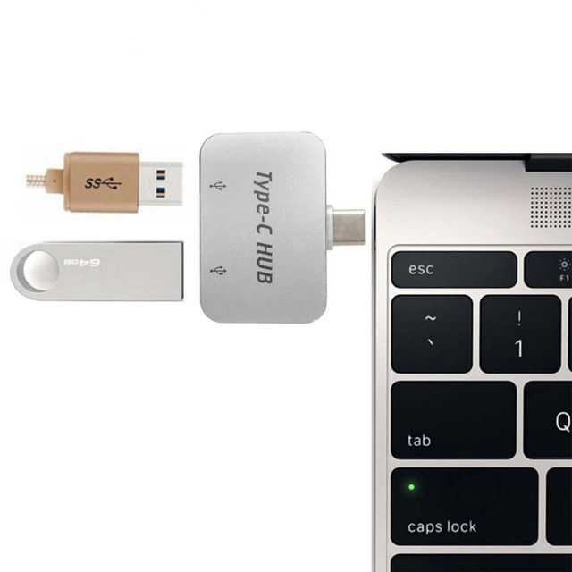 Type C To 2 Port USB 2.0 Hub Adapter For Chromebook S8 S9 Note8