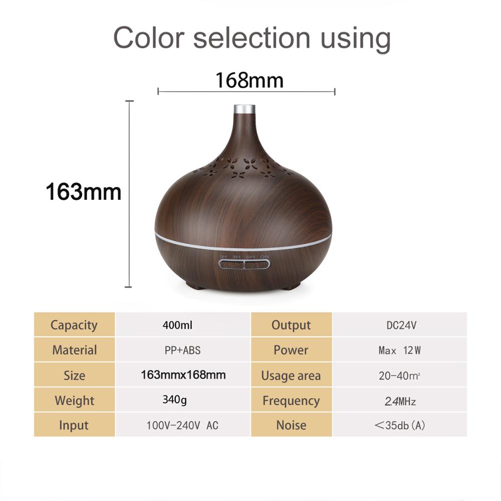 Hidly 3rd Version Wood Grain Essential Oil Diffuser with Timer, Adjustable Mist, Best Gift Air Humidifier