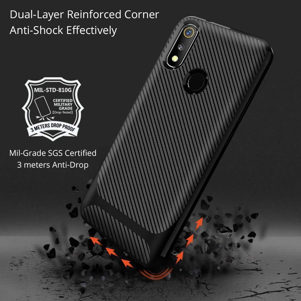 2019 New arrival Silicone carbon fiber phone case for OPPO Realme 3 back cover