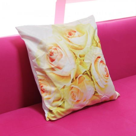 Retro Design 18'' Cushion Cover Pillow Case Blossom Pink Rose Flower Home Decor