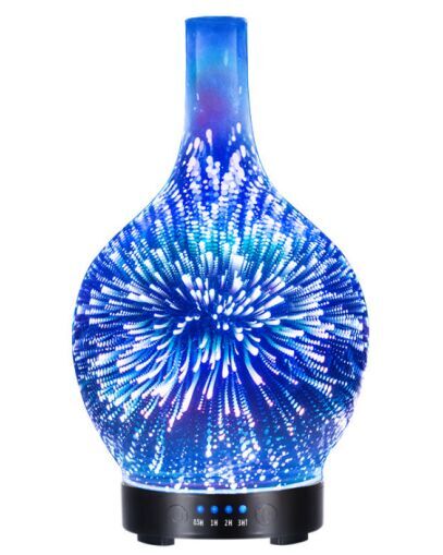 Aroma Essential Oil Diffuser, Ultrasonic Cool Mist Humidifier with 3D Effects 7 Color Changing Starry Lights 4 Timer Settings