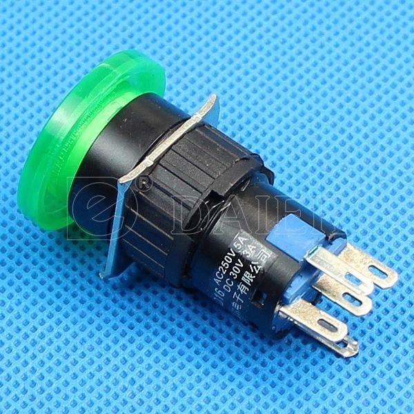 16MM 3Pin Momentary ON Mushroom Push Button Switches