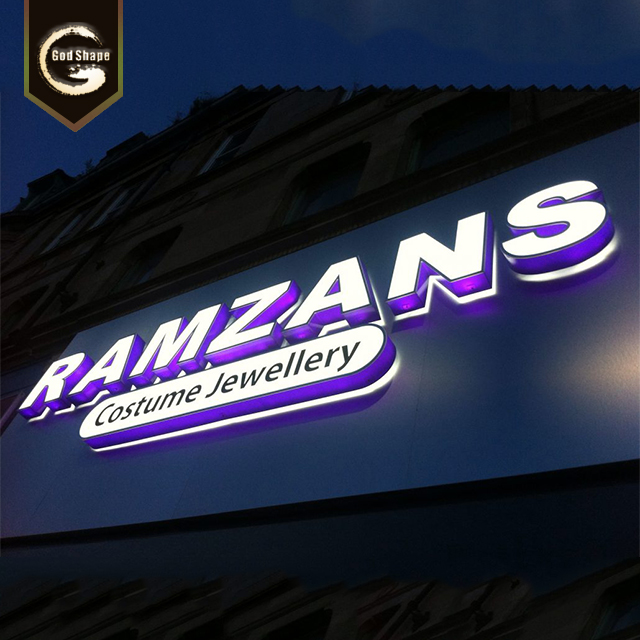 Store Advertising Illuminated Sign 3D LED Dimensional Resin Letters