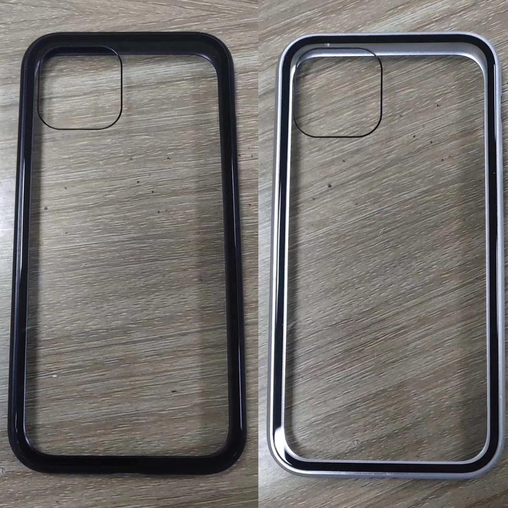 In stock explosion Back side Glass Magnetic cover For Apple  iPhone 11 Metal frame flip phone case