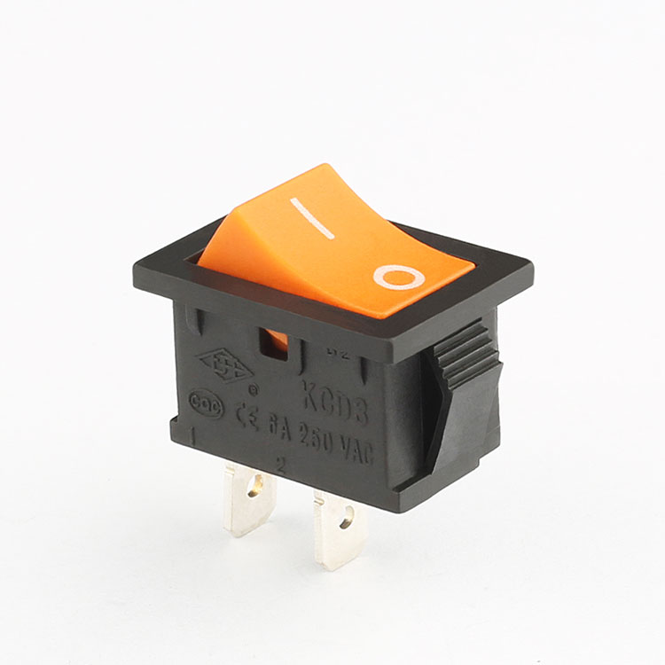 KCD3 T55T105 2Pins Yellow Mini On-Off Rocker Switch