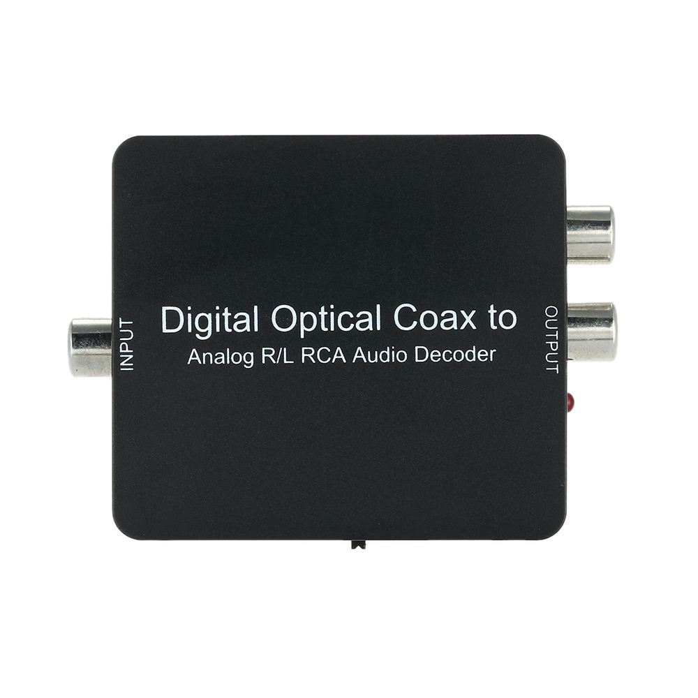 Digital to Analog Audio Decoder Converter Adapter Coaxial/Optical Toslink SPDIF to Stereo 3.5mm Jack or L/R RCA Audio Black