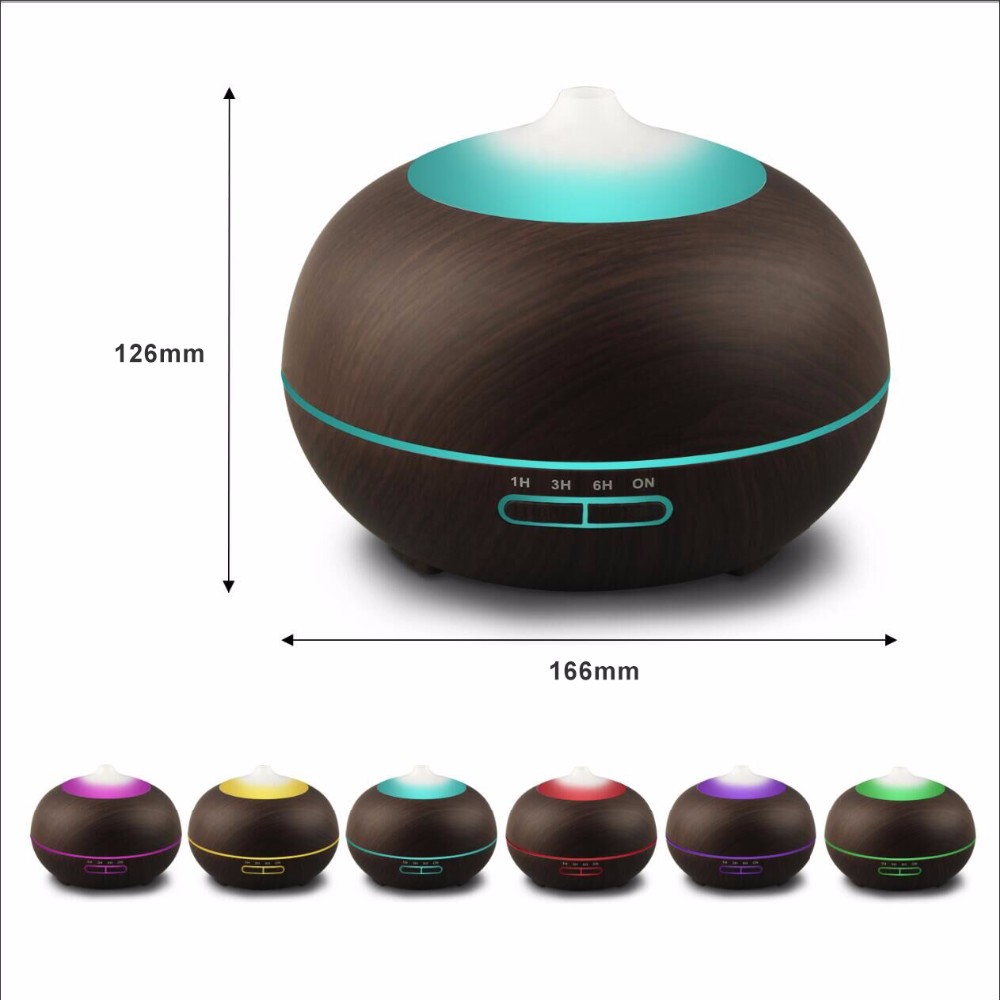 300Ml Dark Wooden Grain Aroma Diffuser Aromatherapy Humidifier use Essential Oil