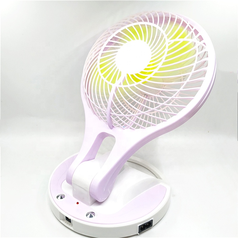 Fan rechargeable with led light portable fan light rechargeable fan light JR-5580