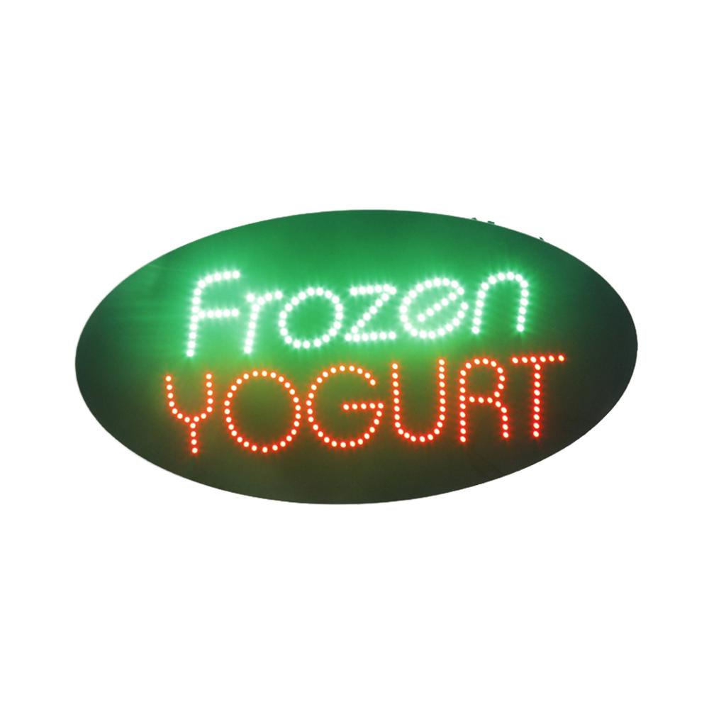 15''*27'' Indoor Frozen Yogurt LED Open Sign Ultra Bright Advertising Display Board with On, Off/Flashing Modes for Yogurt Shop