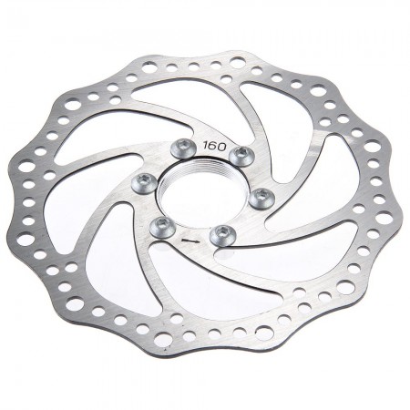 Bicycle Road Bike Disc Brake Rotor 160mm OD 34mm ID Silver