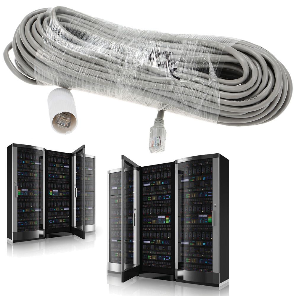 Waterproof 18.3M/60FT Rj45 Cat5 Ethernet LAN Network Internet Computer Patch Cable Gray CCTV Accessories