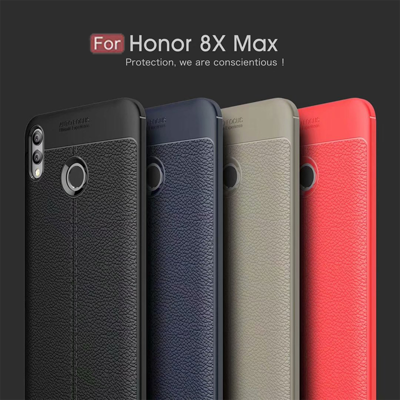 New Design Carbon Fiber Lichee Pattern For Huawei honor 8X Max Soft TPU Case