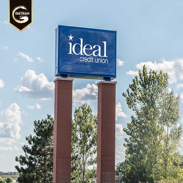 customized illuminated advertising free standing directional aluminium one pole pylon signs for outdoor indoor