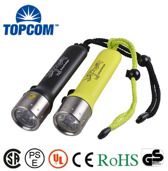 ABS Plastic Body Eco-Friendly Underwater 100 m Anti-Skidding Flashlight Diving