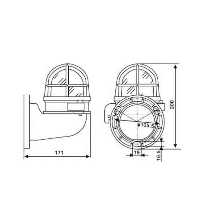 WB-1 IP56 CE 220V 15W waterproof synthetic resin marine cabin wall led light