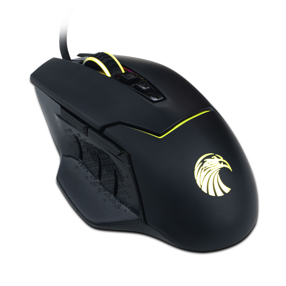 euasoo Esport USB Wired Gaming Mouse with 7 Buttons Two Side Buttons Breathing LED Light for Desktop PC Laptop LOL