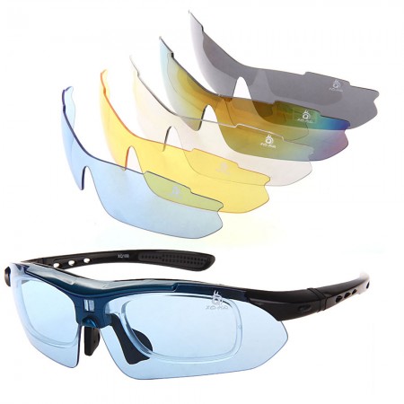Q-HD Glasses outdoor Polarized sport sunglasses with 5 Set Interchangeable Lenses