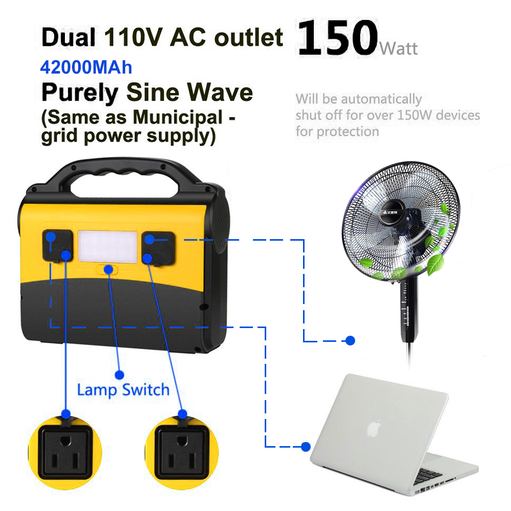 200Wh  off-Grid System Portable Solar Cell Home Generator