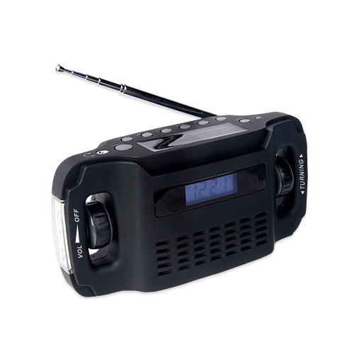 Dynamo Solar rechargeable emergency am fm radio with flashlight