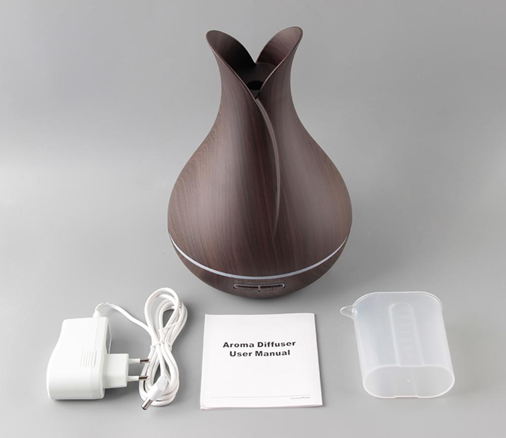 400ml Wood Eco-Friendly Portable Mini Water Air Mist Maker Essential Oil Scent Ultrasonic Diffuser