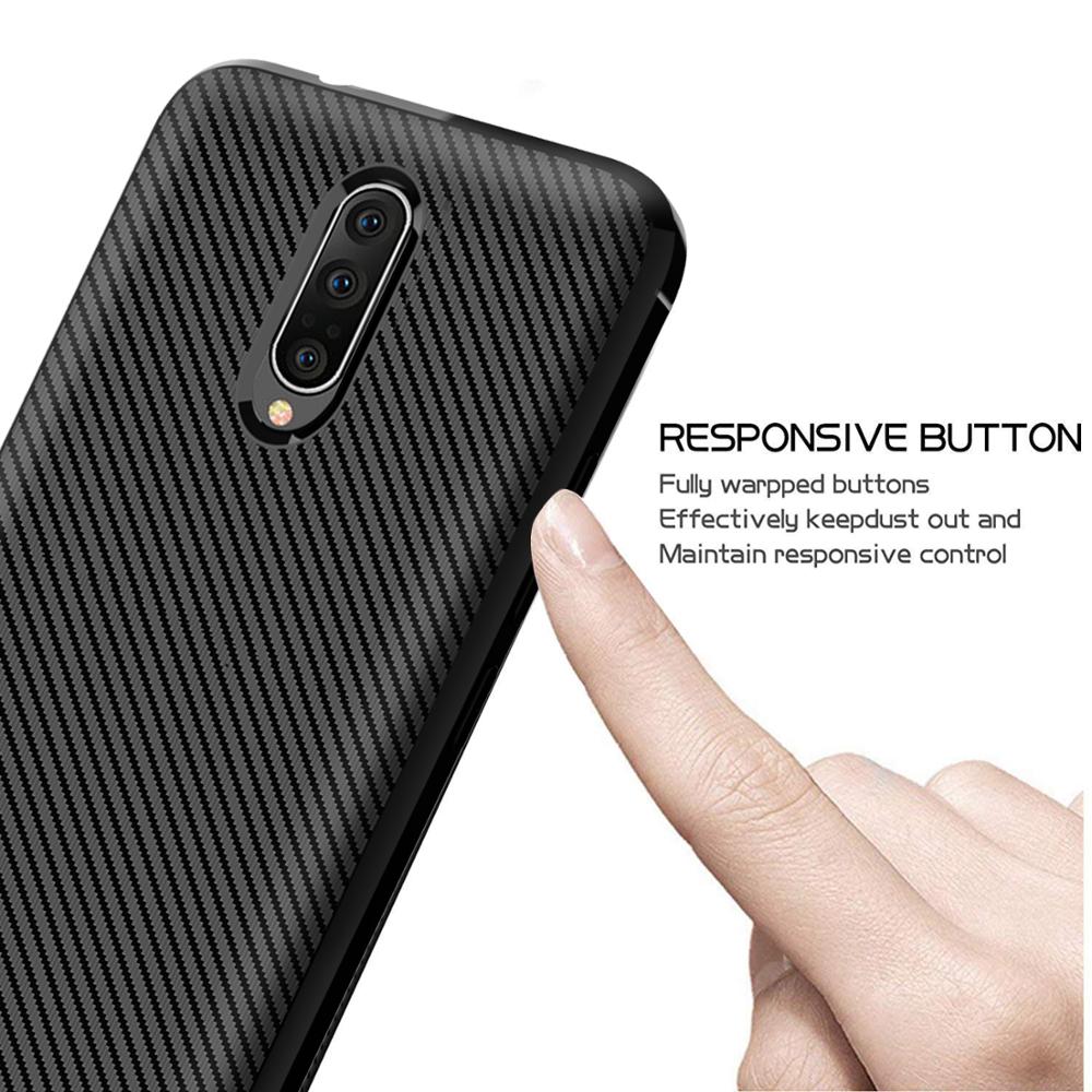 Carbon Fiber Silicon Back Cover For Oneplus 7 Phone Case