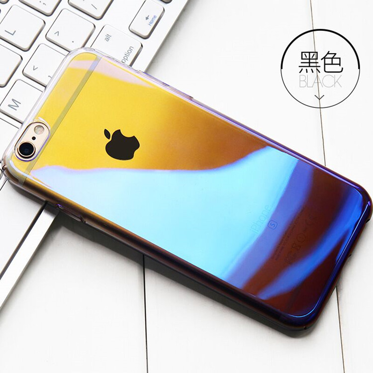 Electroplating Bumper Gradual Colorful Plastic Phone Case for iPhone X 7 plus 6s , for iPhone 8 Plus Case Gradient