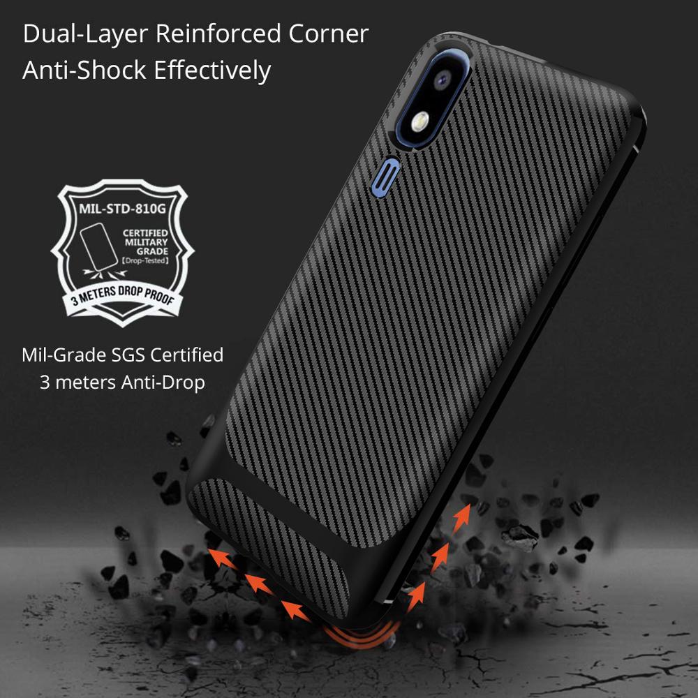 2019 New arrival Silicone carbon fiber phone case for Samsung galaxy A2 Core back cover